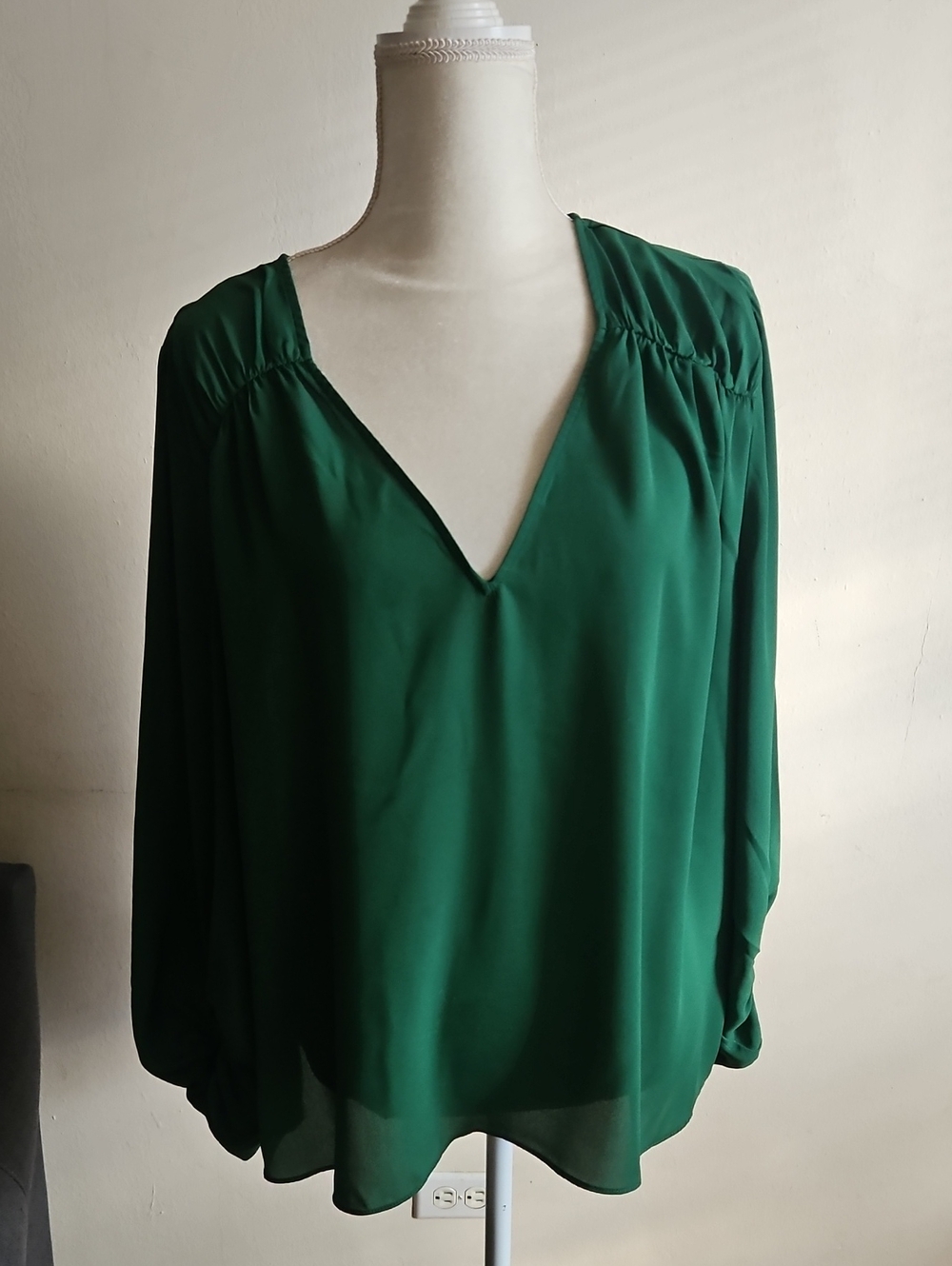 Eloquii Green Blouse Top Size 14